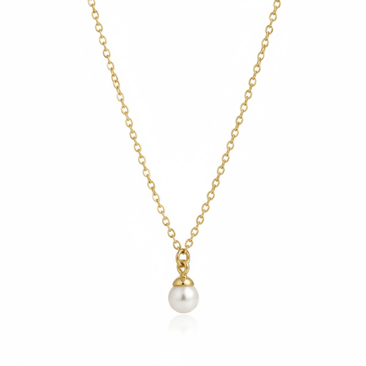 Mini Pearl – Apzeltīta kaklarota ar mazu pērli – apzeltītas rotaslietas | Tavas Rotas