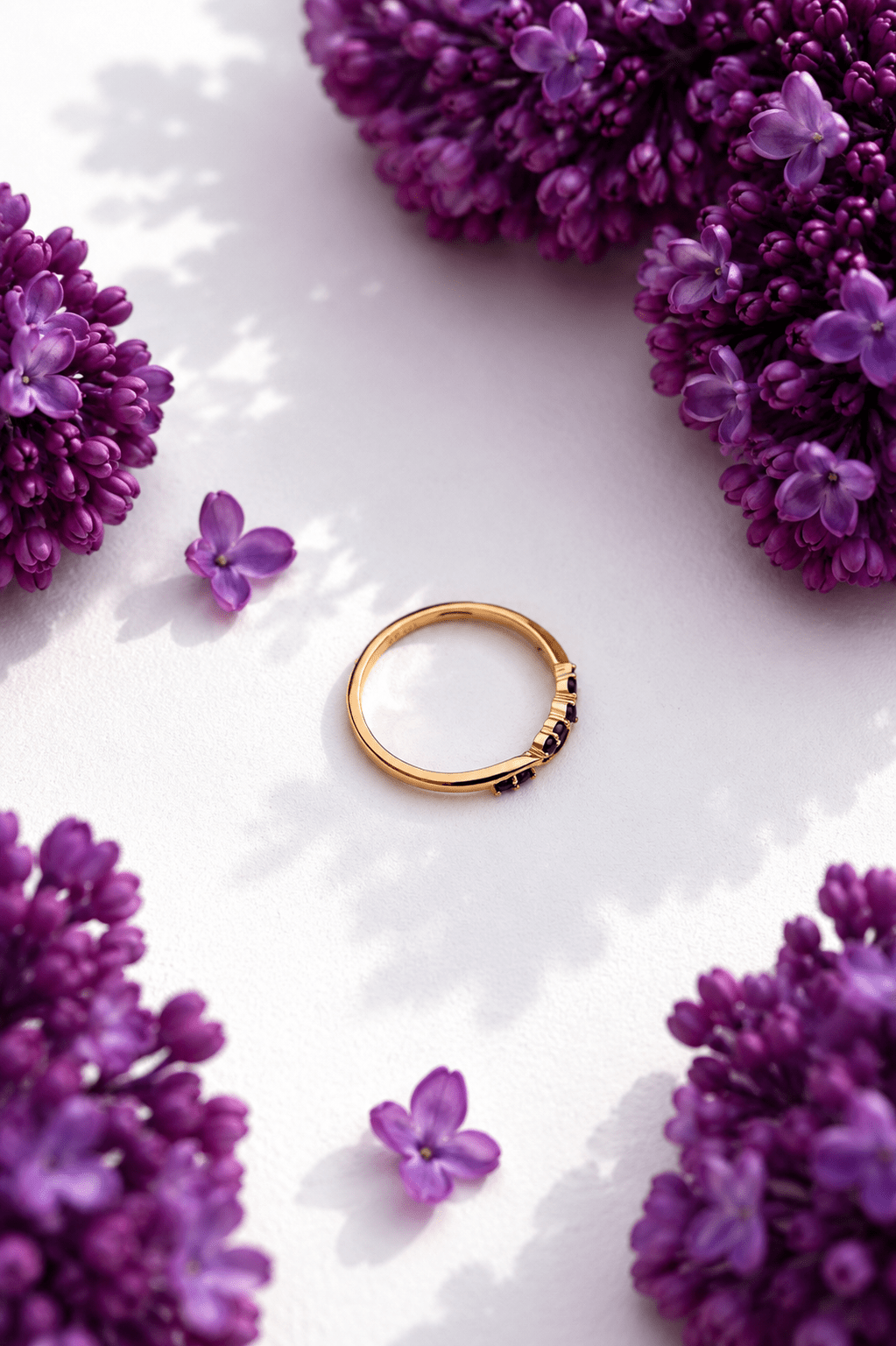 Nora - 18k gold-plated ring with black zircons gold-plated jewelry for women