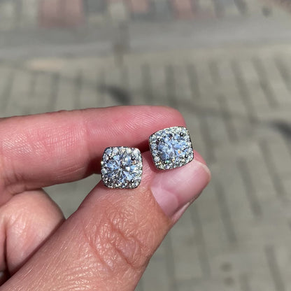 Silver-plated stud earrings