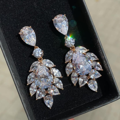 Sparkling earrings with crystal decorations