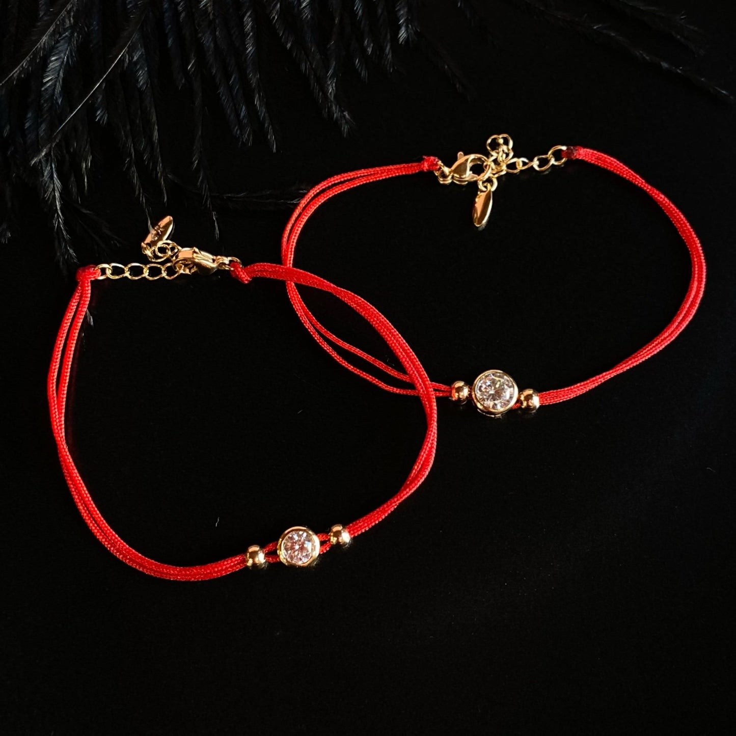 Red Protection Bracelet18K Gold PlatedAdjustable BraceletCrystal Charm Bracelet