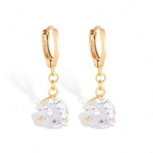 Round Drop - Gold Plated Drop Earrings 18k Gold - Plated Earrings Elegant Jewelry Finnish - inspired fashion