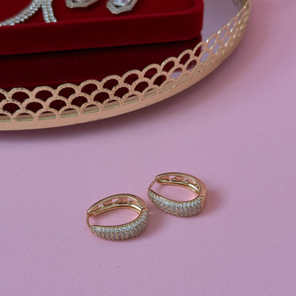 Royal Glow – Grezni mirdzošie auskari - 18k - apzeltita - rotas