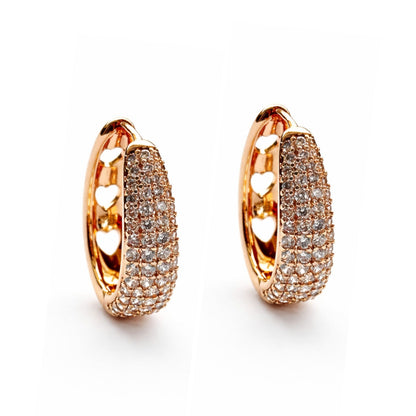 Royal Glow – Grezni mirdzošie auskari - 18k - apzeltita - rotas