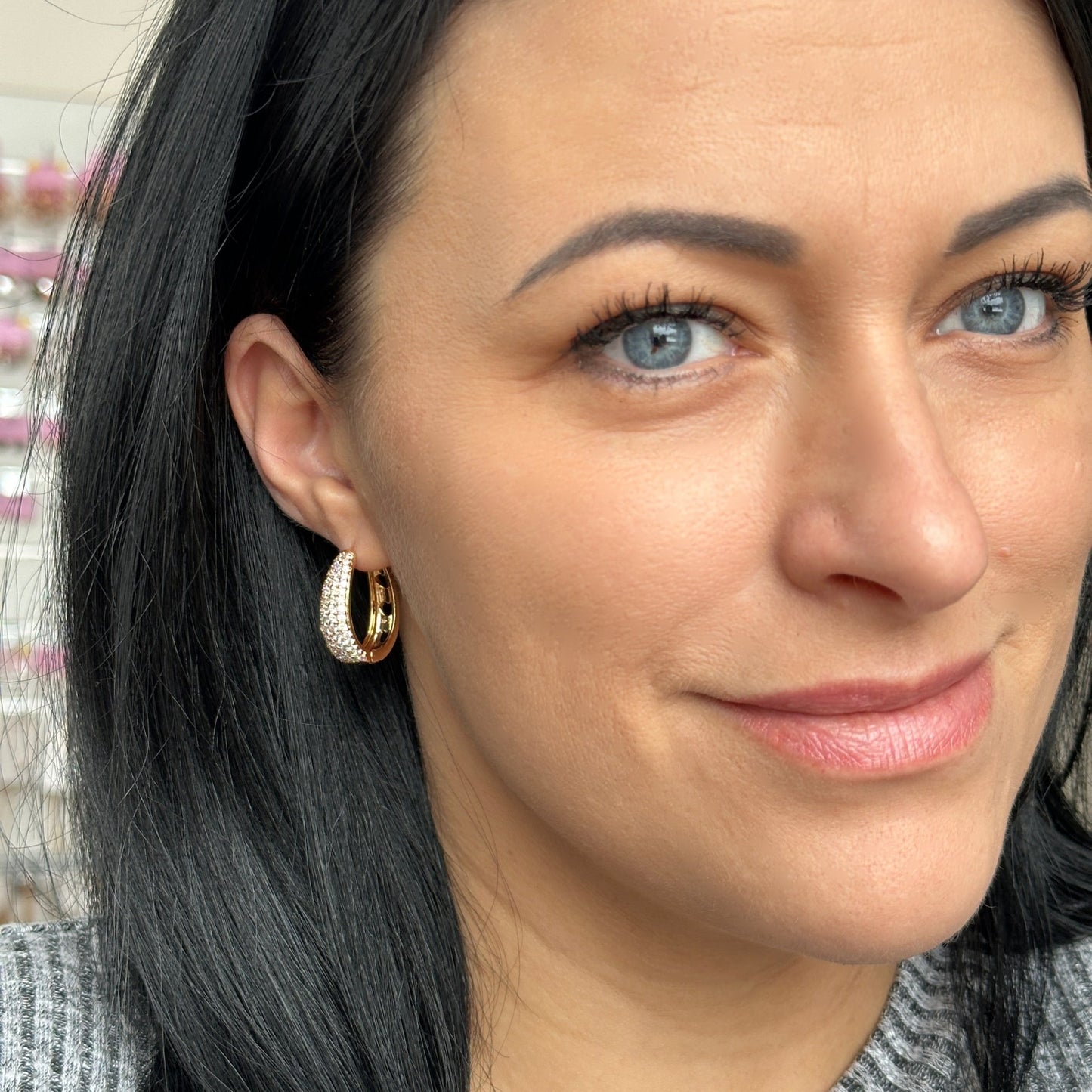 Royal Glow – Grezni mirdzošie auskari - 18k - apzeltita - rotas