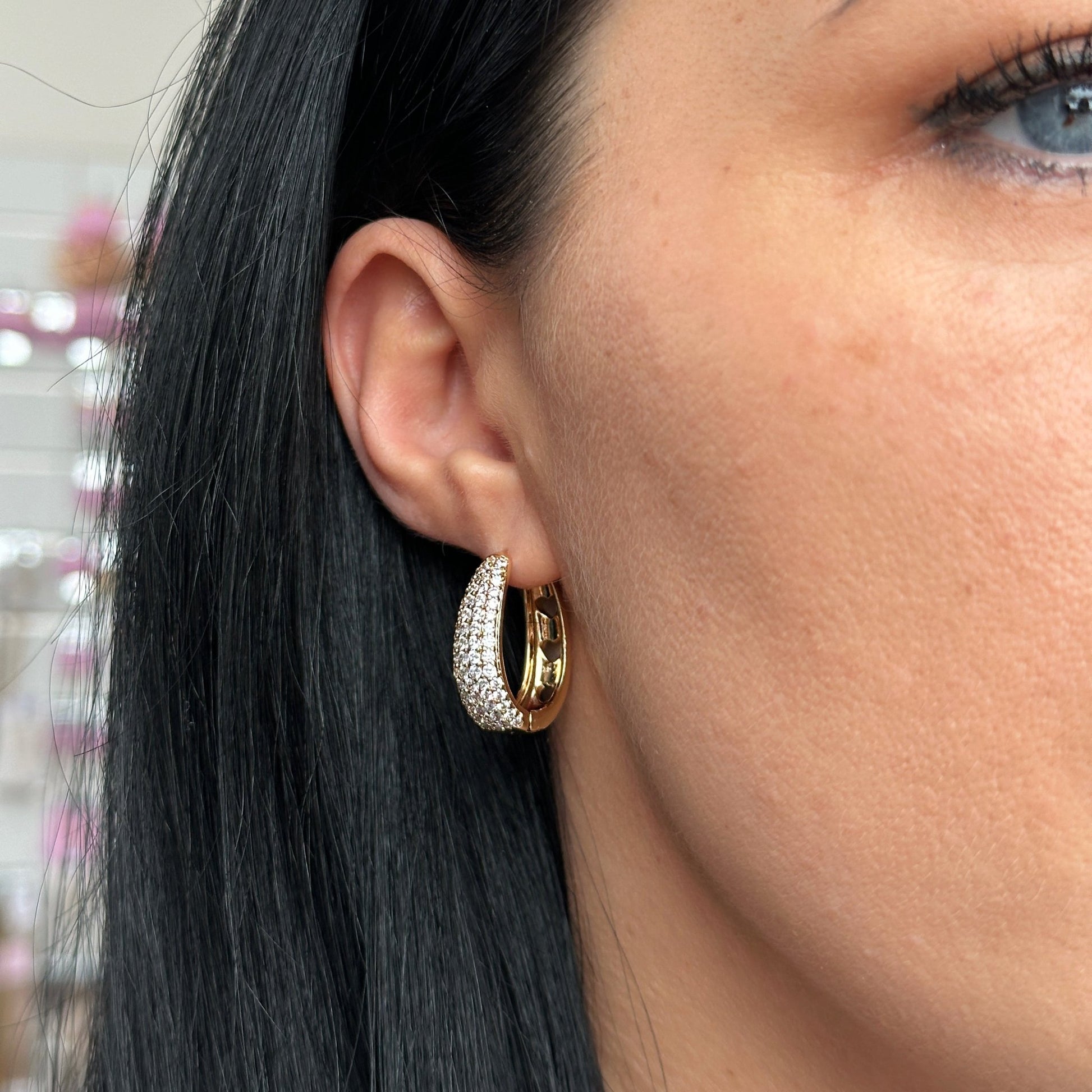 Royal Glow – Grezni mirdzošie auskari - 18k - apzeltita - rotas