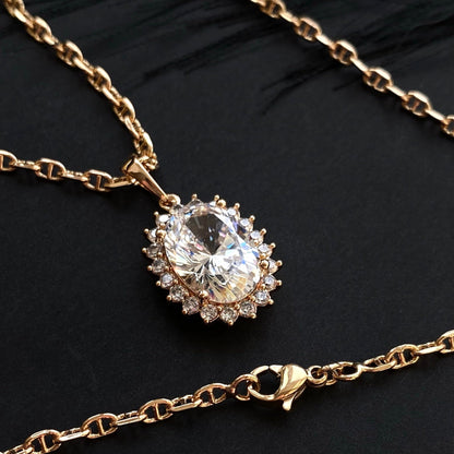  - Royal Shine – Grezna kaklarota ar ovālu kristāla kulonu - 4