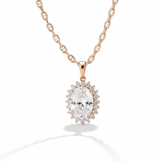  - Royal Shine – Grezna kaklarota ar ovālu kristāla kulonu - 1