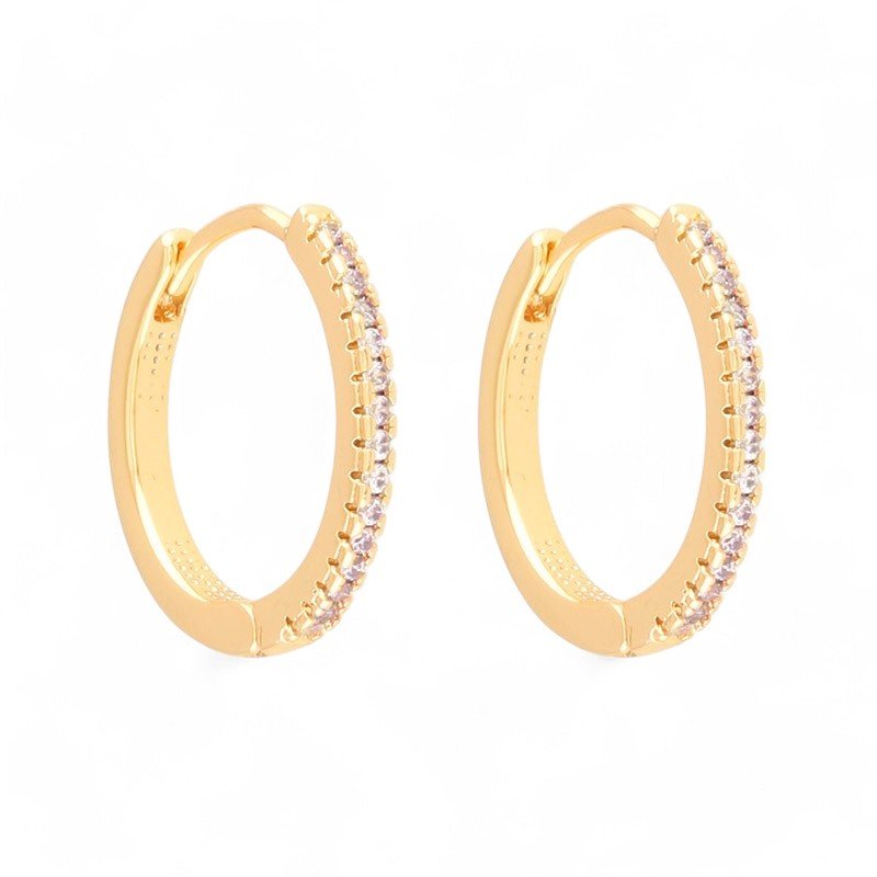 Smalki riņķīšu auskari ar cirkonijiem