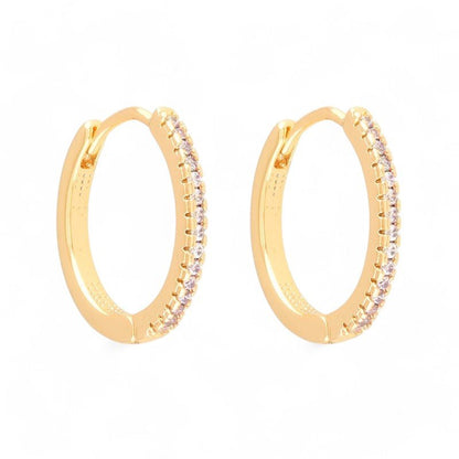 Smalki riņķīšu auskari ar cirkonijiem