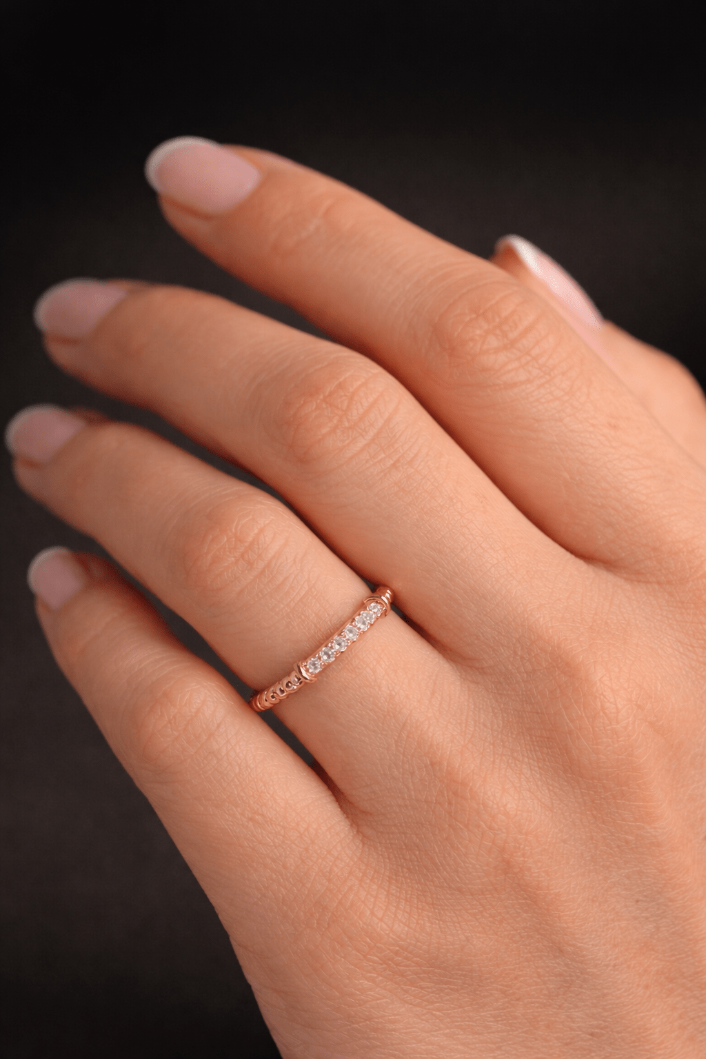 Smalks apzeltīts gredzens ar cirkonijiem - 18k - apzeltita - rotas