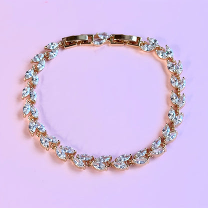 Stella - Gold Plated Bracelet with Zircons 18k Gold Jewelry Adjustable Bracelet elegant bracelet