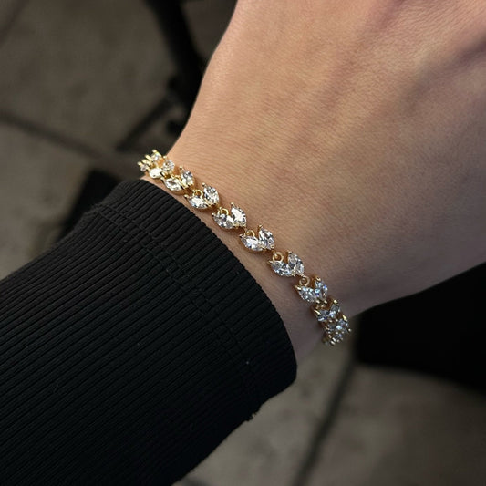 Stella - Gold Plated Bracelet with Zircons 18k Gold Jewelry Adjustable Bracelet elegant bracelet