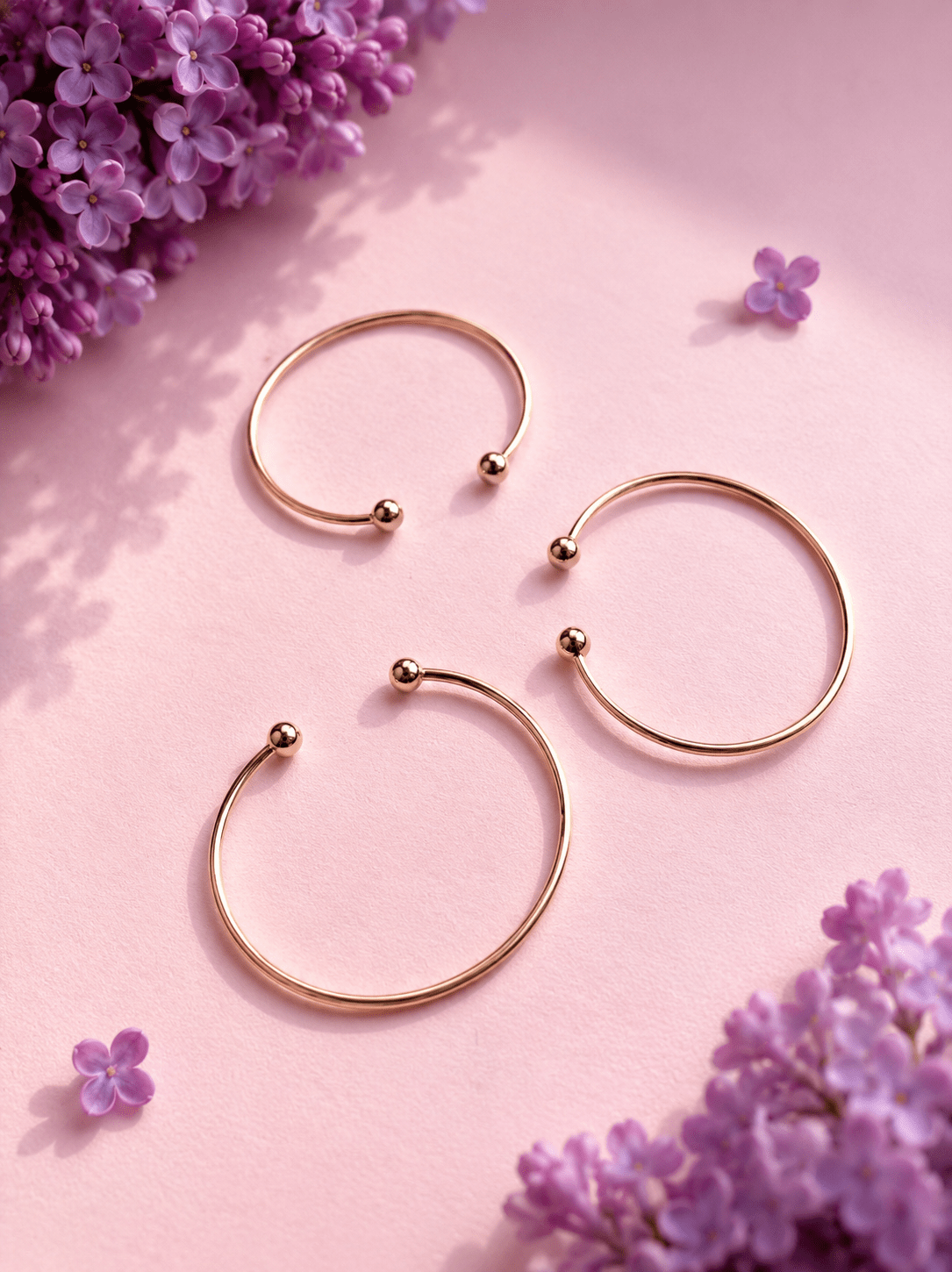 Tija - 18k gold plated bangle bracelet with ball ends gold plated jewelry for women