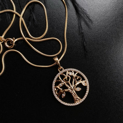 Tree of Life 18k Gold - Plated Necklace with Zirconia18k gold - plated necklacedaily wear necklaceElegant necklace