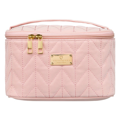 XL Pink Quilted Eco Leather Cosmetic Bag Eco Leather Bag elegant makeup storage luxury makeup bag